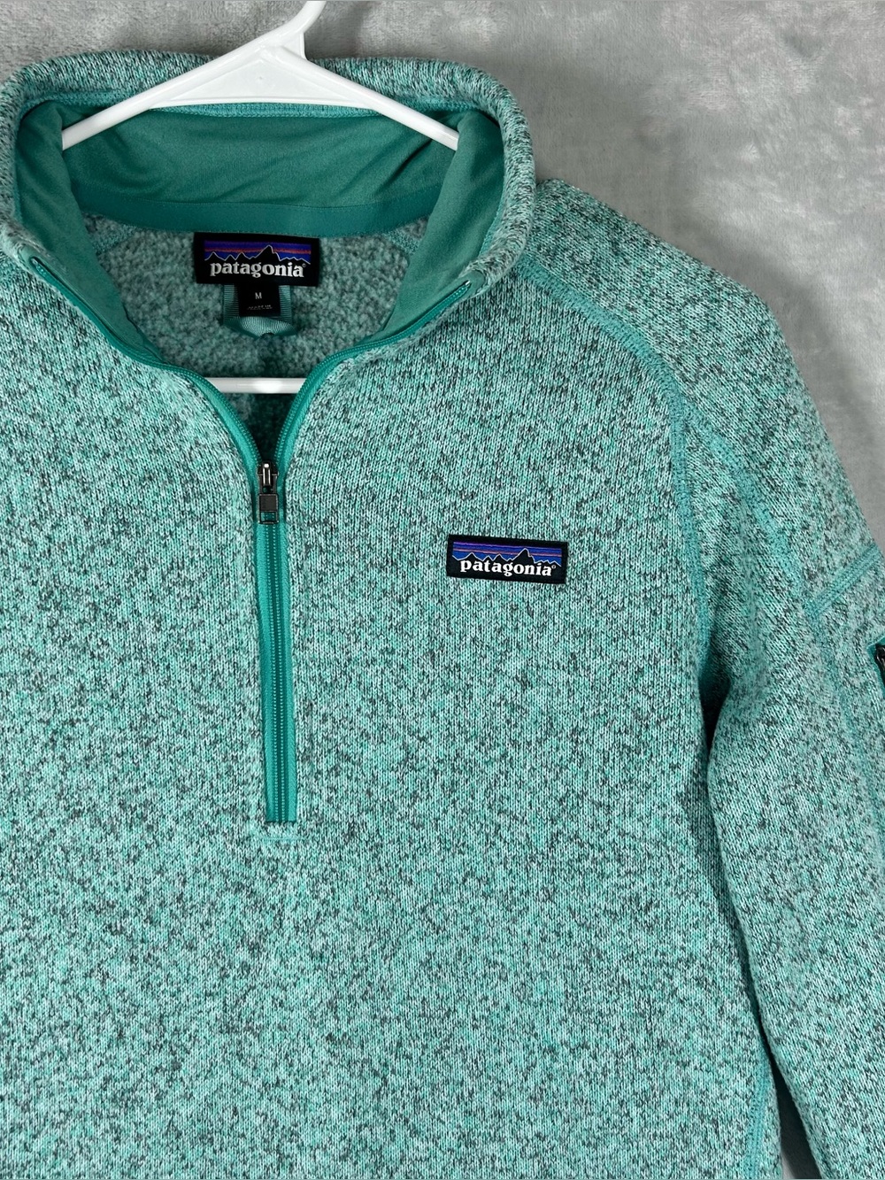 Patagonia Women’s Better Sweater Quarter Zip Fleece Jacket Mint Green M